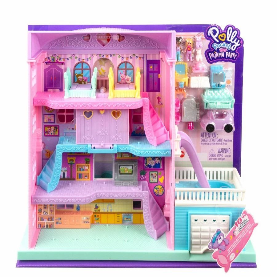 Dolls | * Polly Pocket Pajama Party Sleepover Adventure House Playset