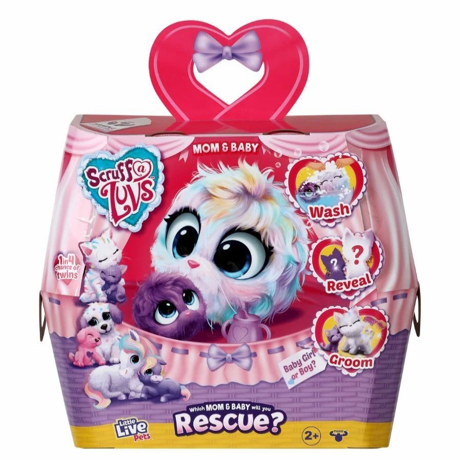 Animal & Pet Dolls | * Little Live Pets Scruff-A-Luvs Series 9 Mum & Baby Rainbow Assorted