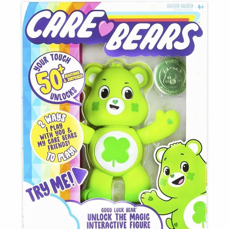 Animal & Pet Dolls | * Care Bears Care Bear Electronic Interactive Good Luck Green Bear