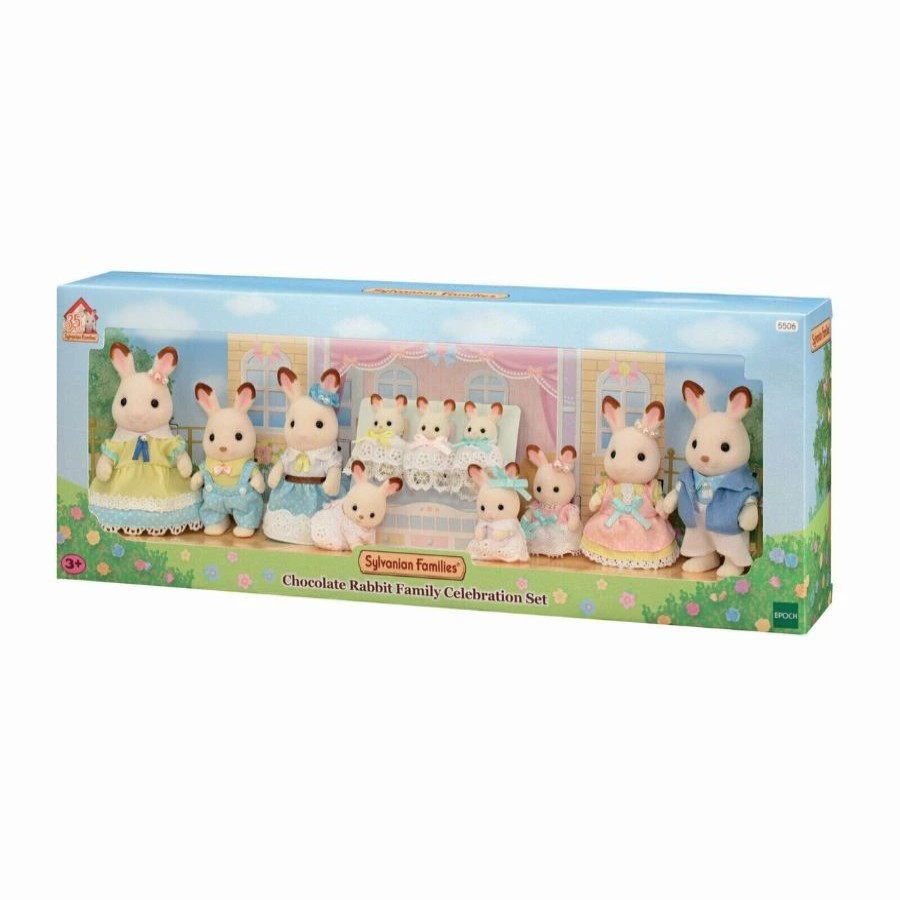 Animal & Pet Dolls | * Sylvanian Families Chocolate Rabbit Family Celebration Set